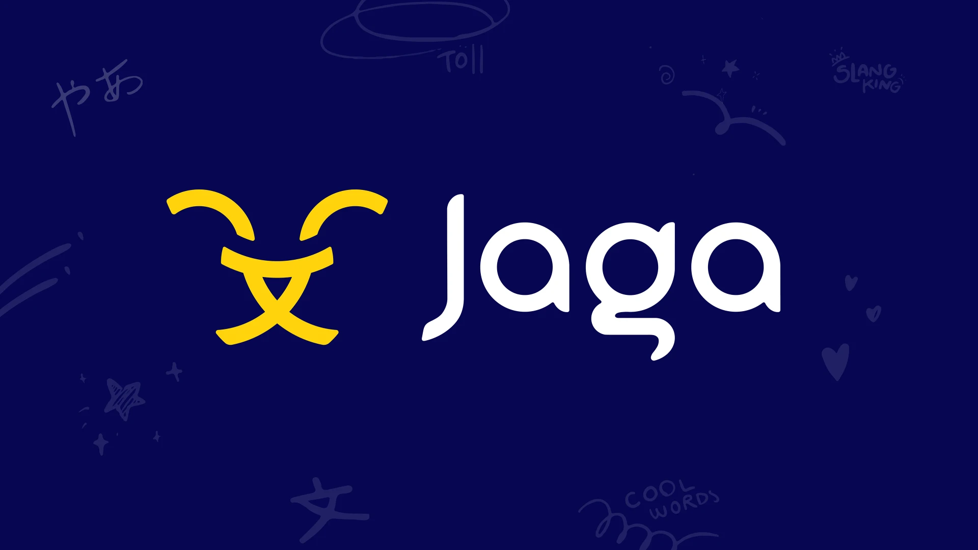 Panorama de la identidad de marca de Jaga con el wordmark, el isotipo y la paleta de color sobre fondo claro
